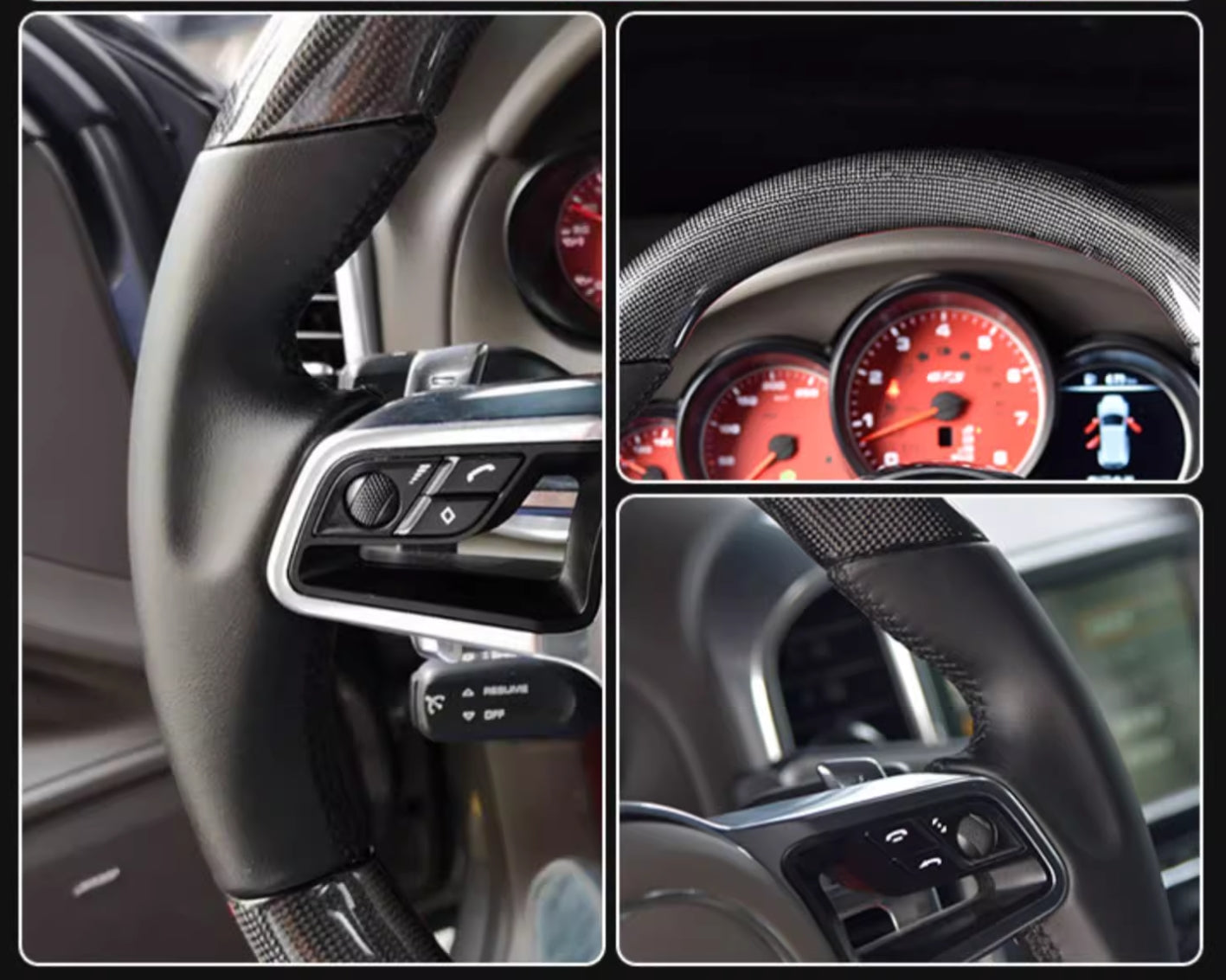 [-PORSCHE-] Your Signature Carbon Fiber Steering Wheel – Custom Crafted by You (Material, Color, Shape & More)