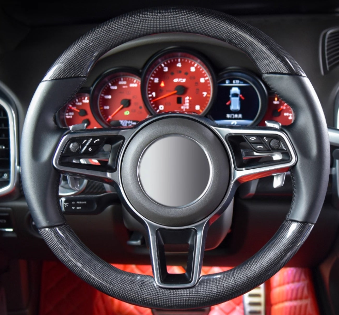 [-PORSCHE-] Your Signature Carbon Fiber Steering Wheel – Custom Crafted by You (Material, Color, Shape & More)