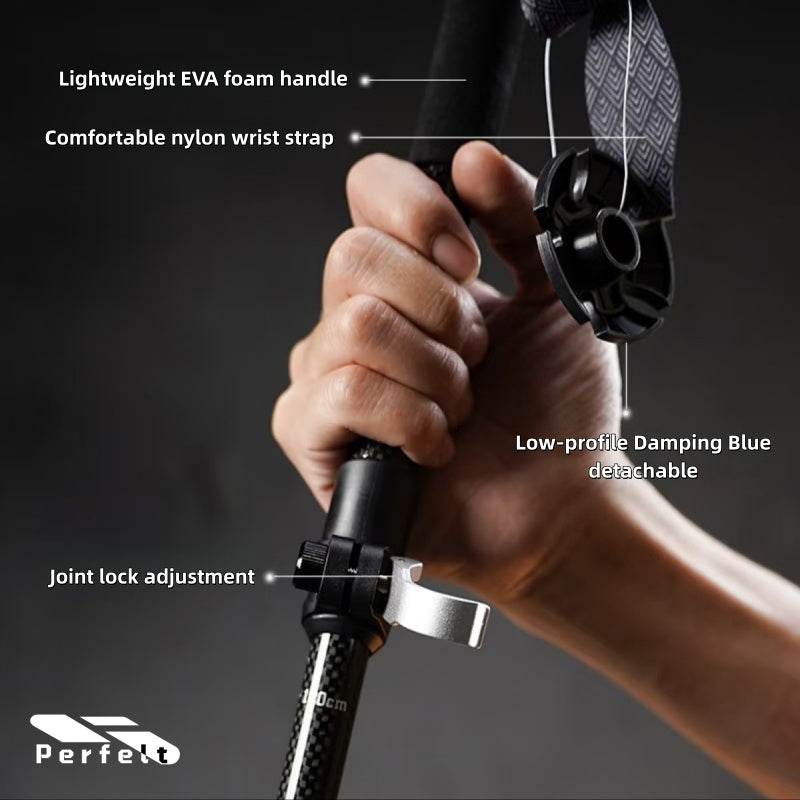 3-Section Portable Hiking Poles - Ultra-Light Carbon Fiber Construction