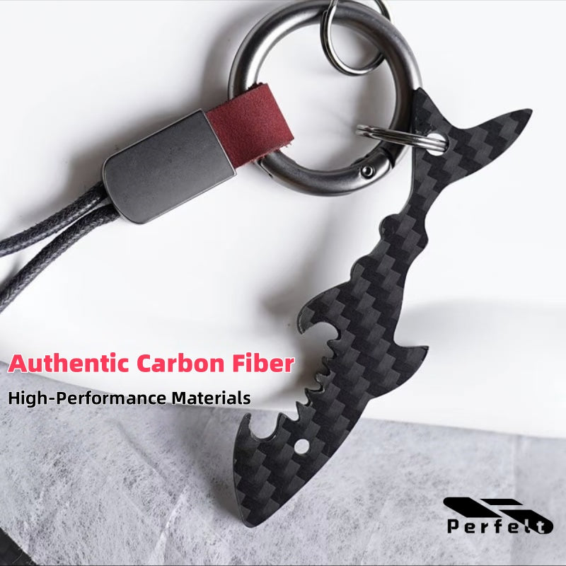 Stylish Shark Bottle Opener - carbon fiber