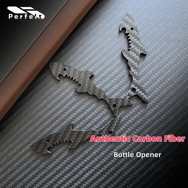 Stylish Shark Bottle Opener - carbon fiber
