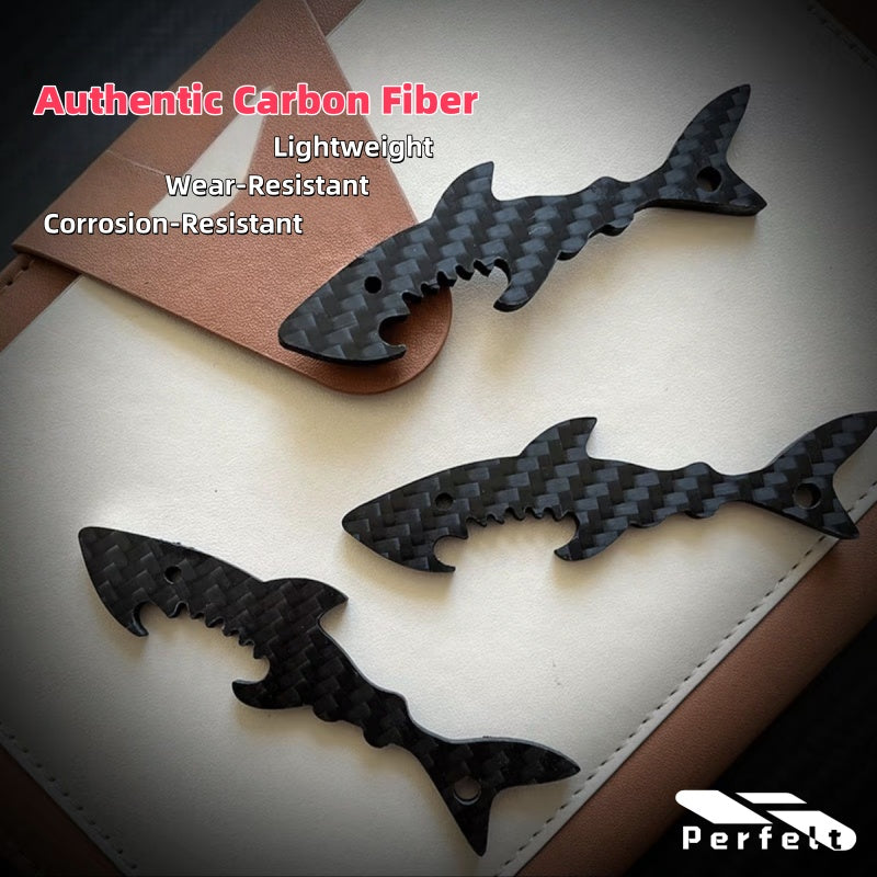 Stylish Shark Bottle Opener - carbon fiber